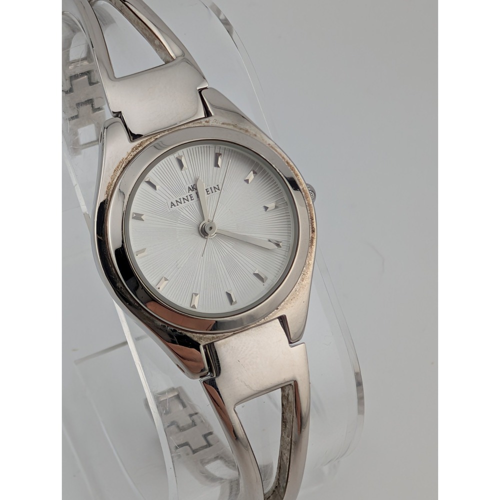 Anne Klein Watch Women 24mm Silver Tone Case‎ 6.5" Band- New Battery
